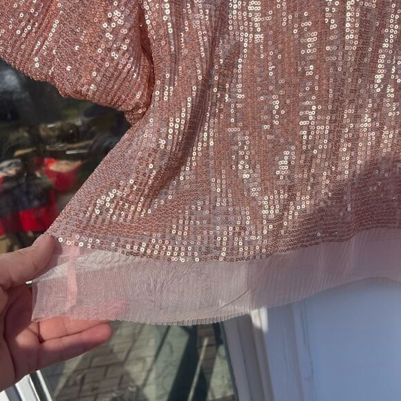 Anthropologie Sarah Hann Sequined Puff Sleeve Top NWT - Picture 10 of 16